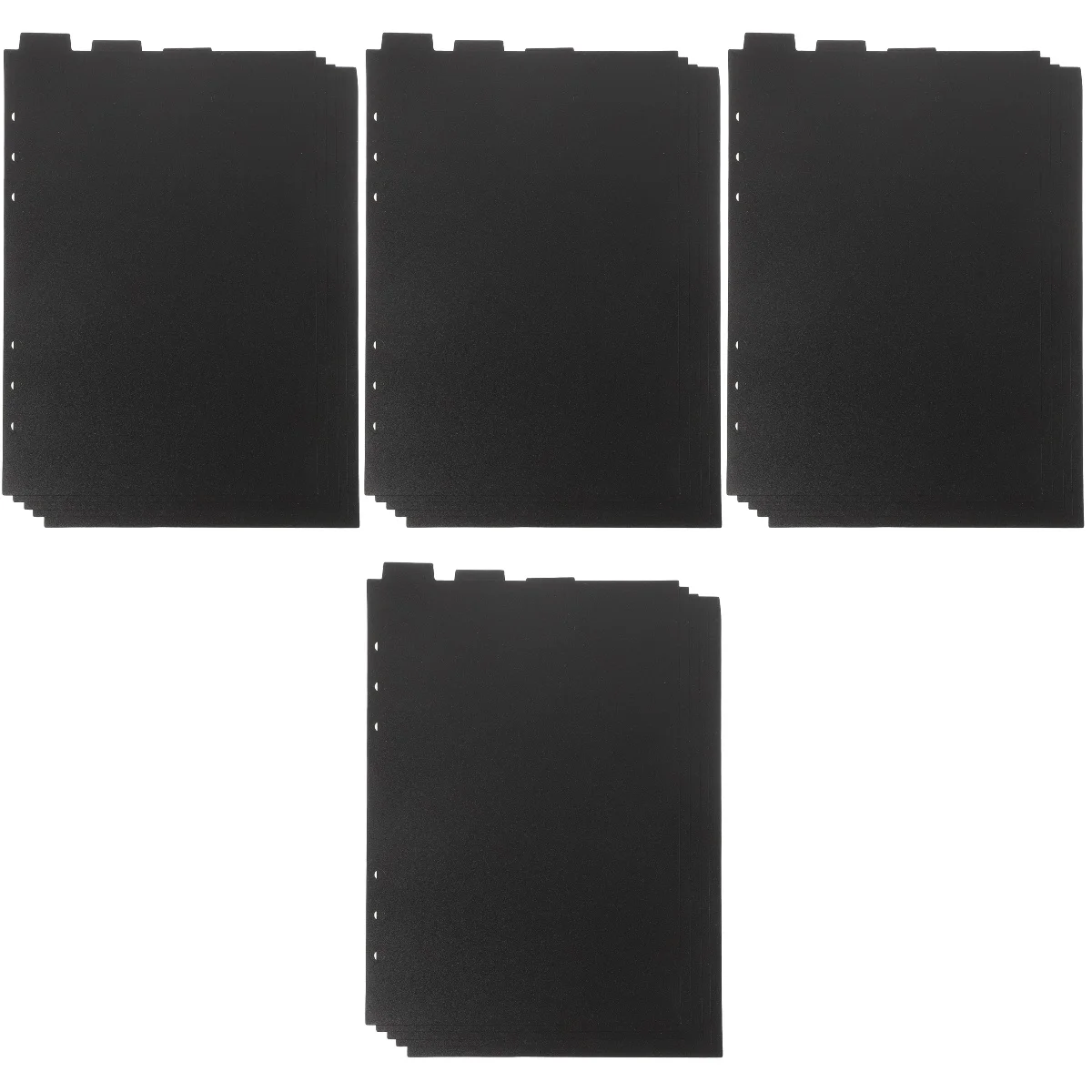 

20 Pcs Partition Baffle Folder Dividers 6 Ring Binder Black Labels Card Tabs Pp 8 Plastic File