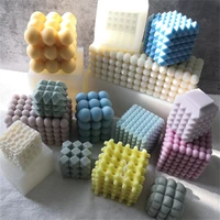 square cylindrical silicone bubble candle mold 3d cube rectangular finger soy wax mould moule bougie aromatherapy plaster decor