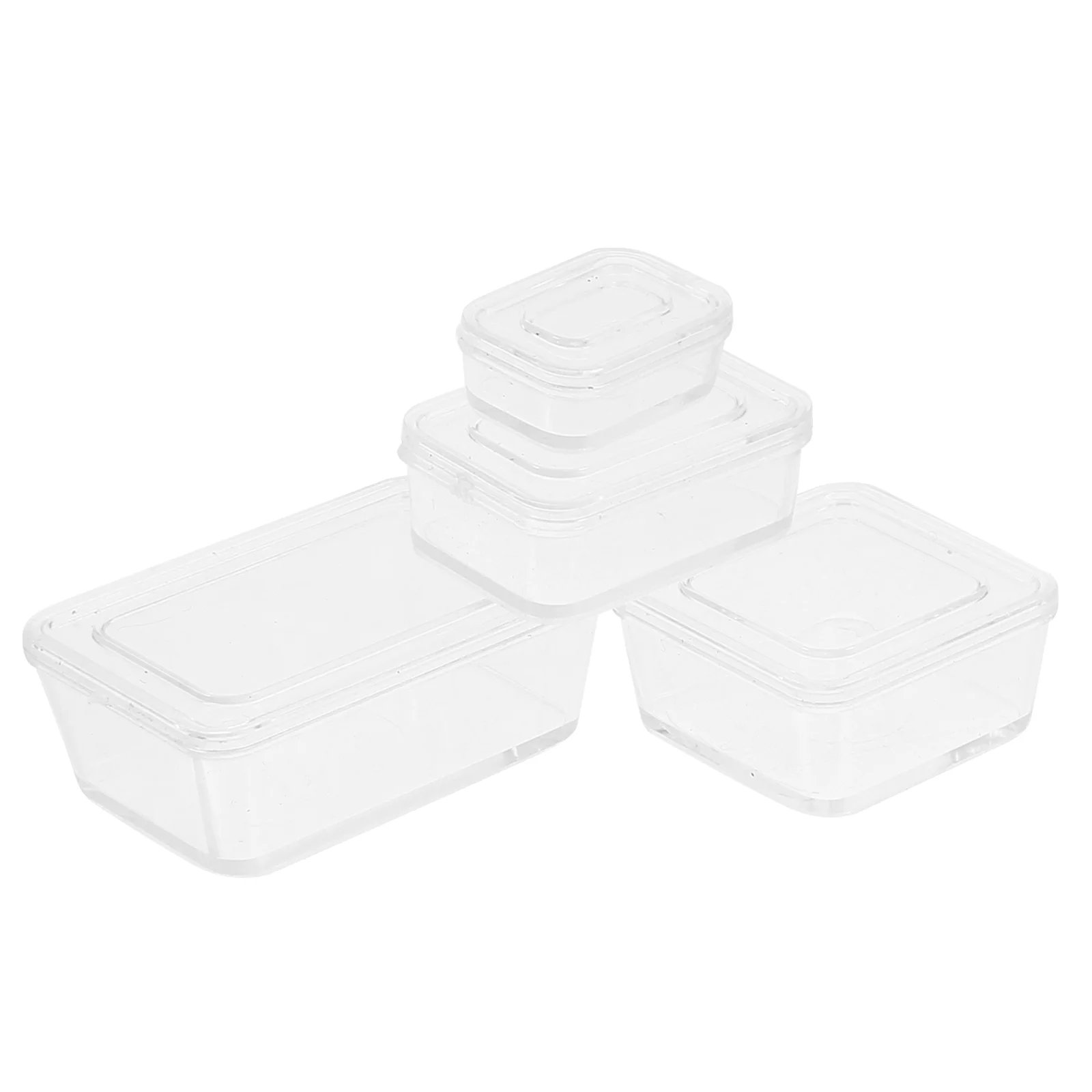 4 шт. коробки для дома миниатюрные прозрачные хранения фруктовых хлебов закусок