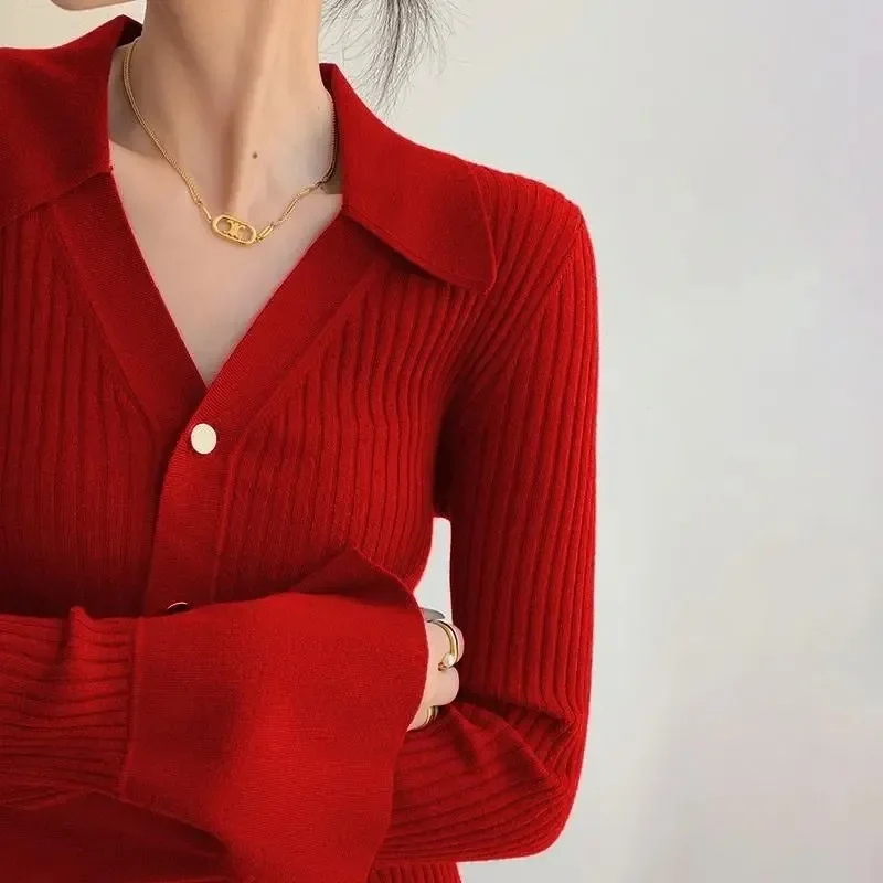 RedV-образный вырезInnerBase Layer Top женский весенне-осенне-зимний утягивающий вязаный