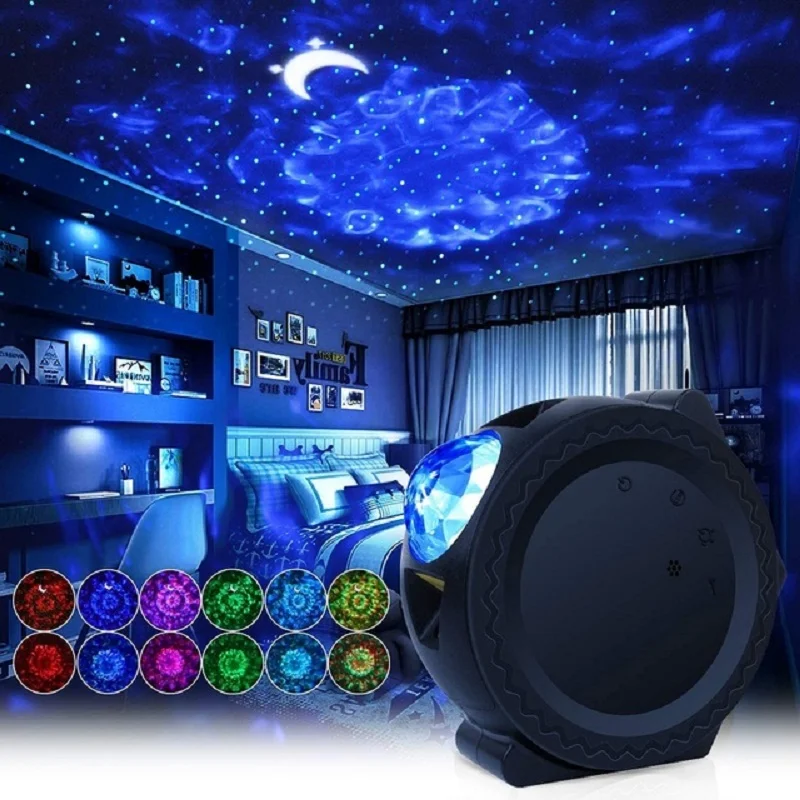 

Star Projector LED Moon and Star Lights with Voice Control 6 Lighting Sky Projector for Children Bedroom and Party Decor