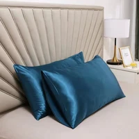2pcs solid color double sided silk pillow cases endless mulberry silk ice silk pillow cover rectangle rayon pillow cover
