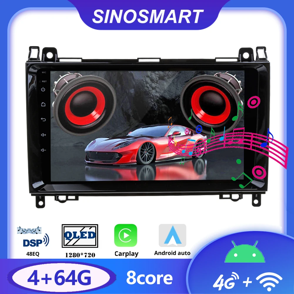 

Sinosmart Android Car GPS Navigation Radio for Mercedes Benz W245 B200 A B Class W169 Viano Vito W639 Sprinter 2004-2012