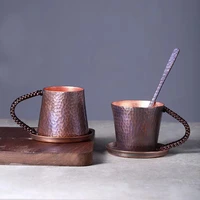 pure copper coffee cup retro mug milk beer cups hammed handmade drinkware tableware