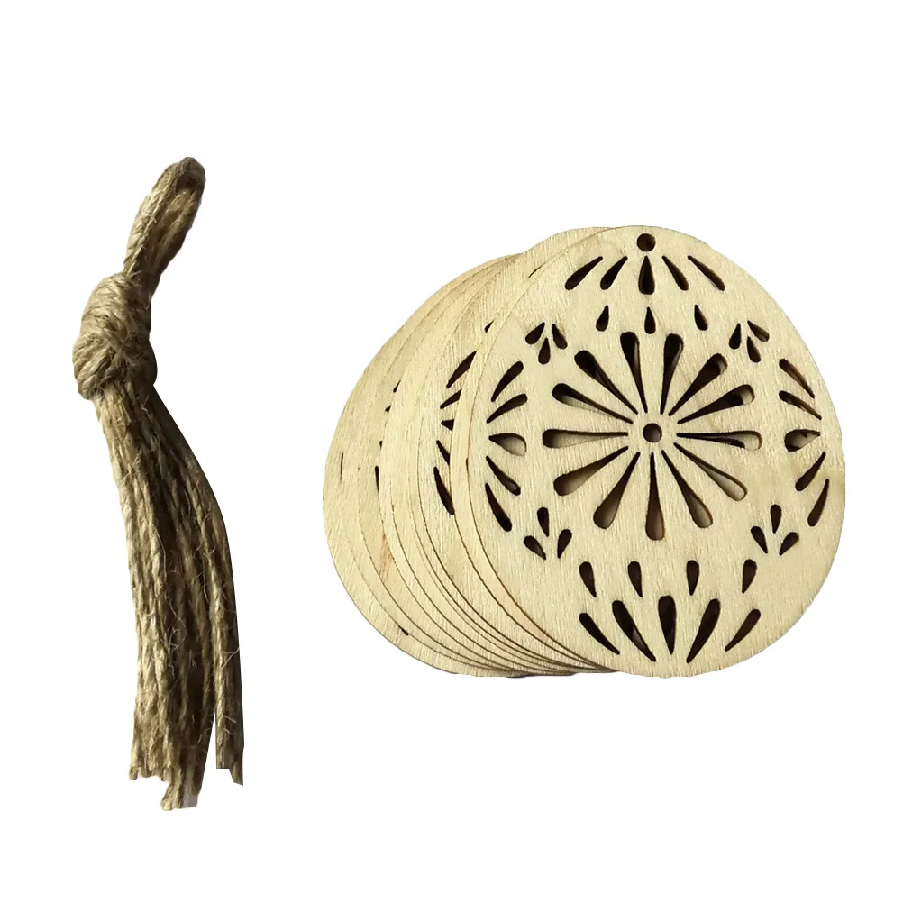 

10pcs Easter Hollow Out Wooden Egg Hanging Decor Embellishments for Easter Party