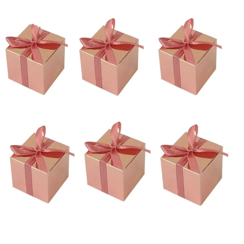 

20/50Pcs Rose Gold Paper Candy Box Chocolate Gift Packaging Dragee Boxes Baby Shower Wedding Birthday Party Bonbonniere Supplies