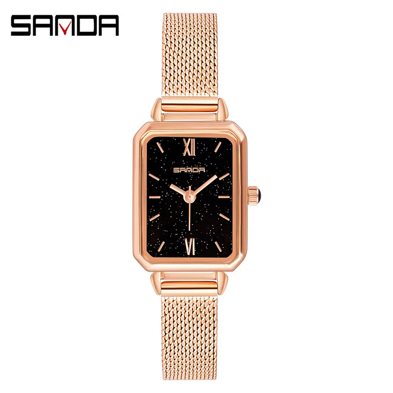 

Sanda Brand Women Quartz Watches New Fashion Luxury Watch Roman Scale Retro Peacock Green Starry Small Dial Reloj Femenino