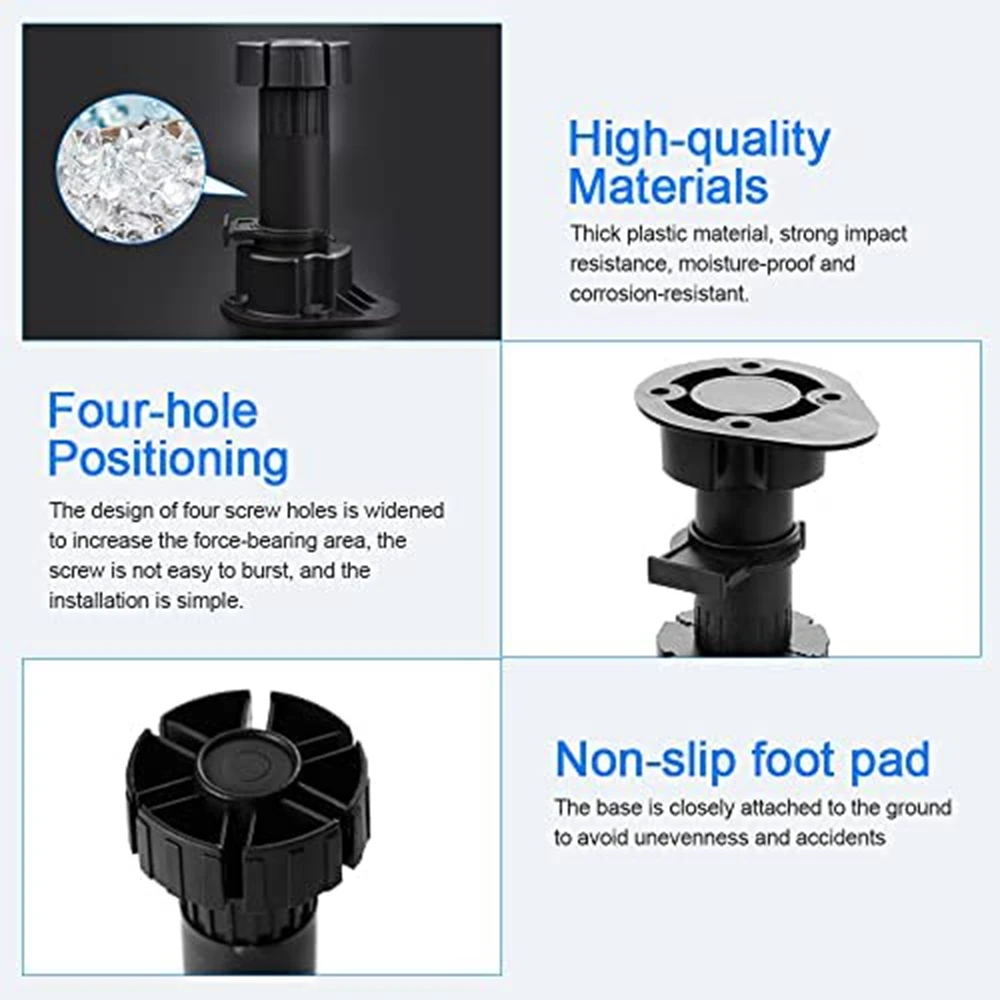 20 шт. регулируемые ножки для мебели шкафа с зажимами доски кухни ванной комнаты