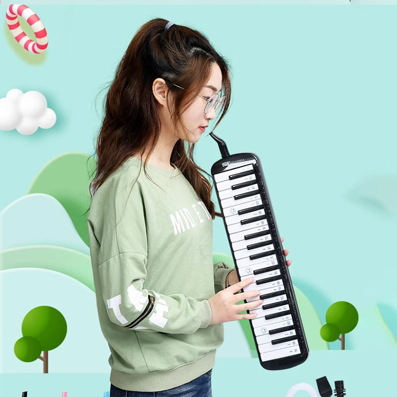 32/37 Keys Melodica Mouth Organ Music Pipe Professional Musical Instrument Climber Gaita Melodic Piano Keyboard Jew'S Harp Bag