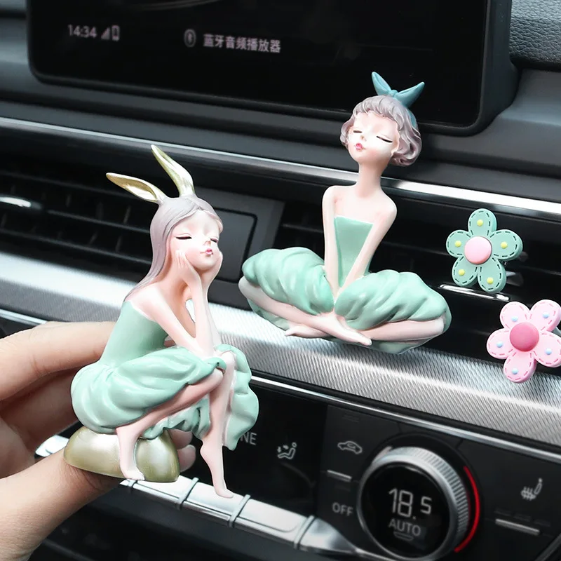 

Lovely Girl Car Air Conditioner Air Vent Fragrance Clip Car DIY Aromatherapy Ornaments Car Decoration Auto Interior Accessories