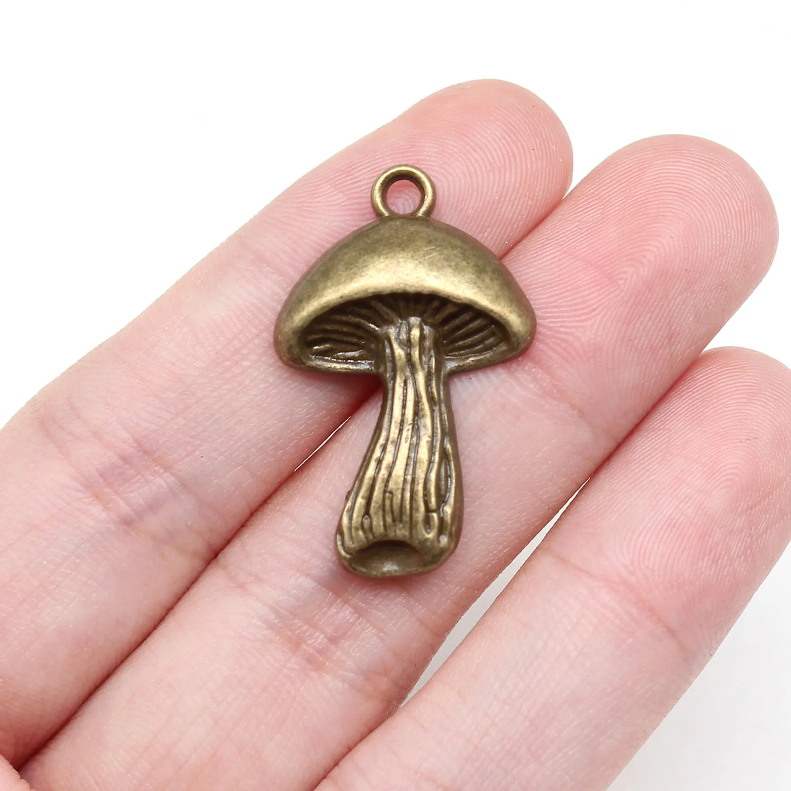 10Pcs 29x18mm Antique Silver Bronze Color Mushroom Charms Pendant Designer Charms Fit Jewelry Making DIY Jewelry Accessories