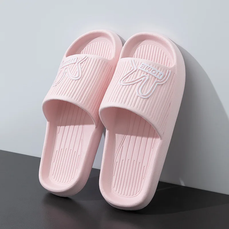 Women And Men Summer Flip Flops Female Lightweight Comfortable House Slippers Couple Bathroom Anti-slip Slides Ladies Slippers