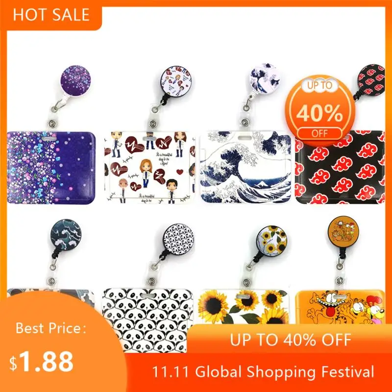 

Cute Credit Card Cover Lanyard Bags Retractable Badge Reel Student Nurse Exhibition Enfermera Name Cards ID Card Holder Chest