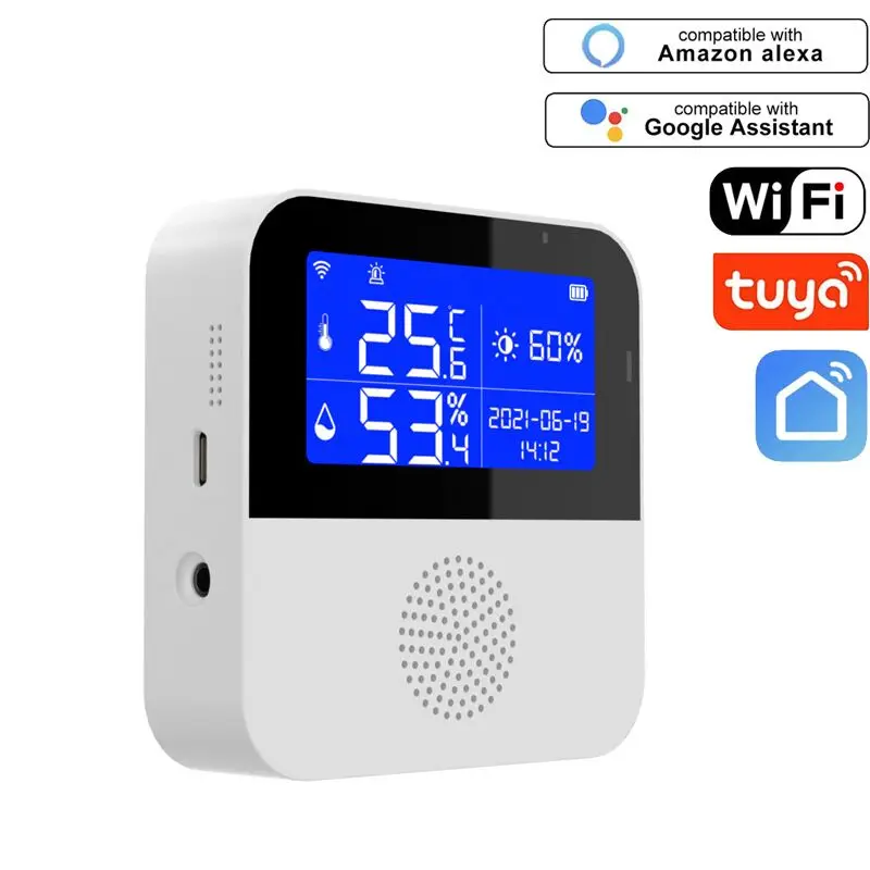

Смарт-датчик температуры и влажности Tuya с Wi-Fi и цифровым экраном