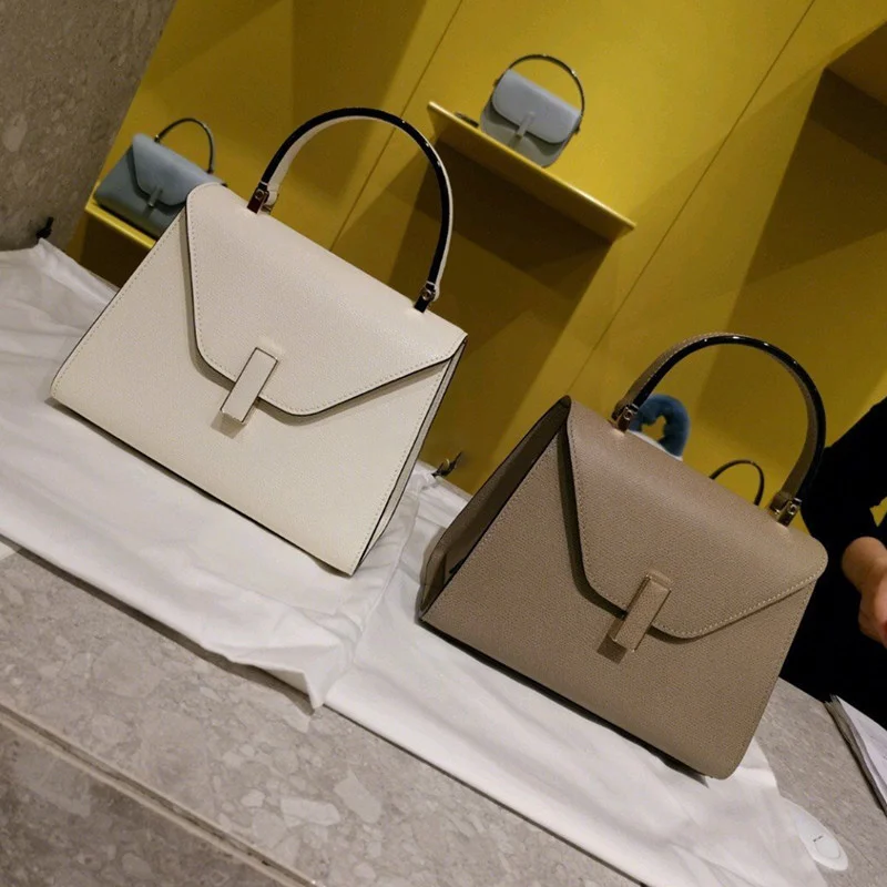 

high quality luxury brand Iside leather one shoulder carry on cowhide women's net red same new Kelly bag