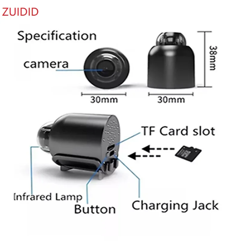 

Mini Waterproof Camera WiFi 1080P HD Micro Recorder No Light Monitoring Camera 160° Wide Angle USB Smart Home WiFi Monitoring