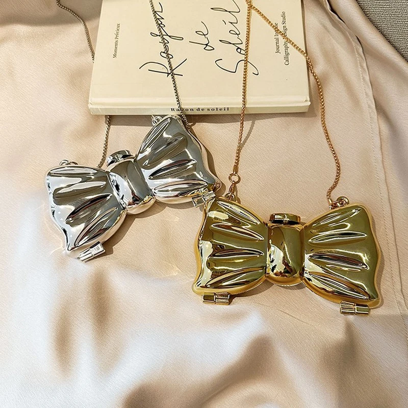 Новая акриловая сумка для губной помады женщин на плечо с цветочным бантом