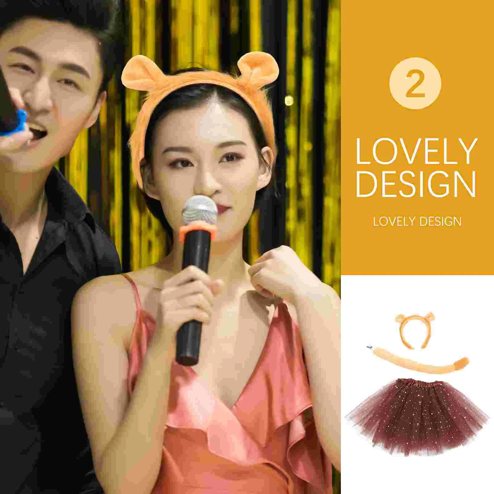 Аксессуары для косплея повязка на голову с ушками льва юбка-пачка девочек