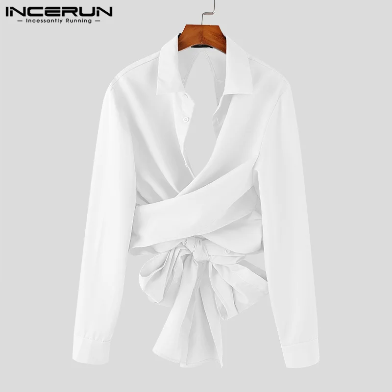 Мужская рубашка INCERUN с открытой спиной