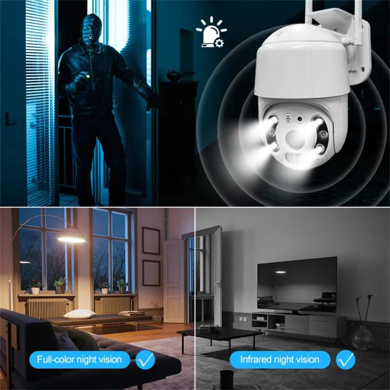 

Security Cctv Camera Color Night Vision Outdoor 1080p Home Video Surveillance Camcorders Human Detection Two Way Audio