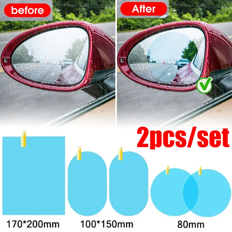 2PCS Rear View Car Mirror Film Rainproof Waterproof Mirror Film Anti Fog Nano Glaze Car Film for Car Mirror and Side Window