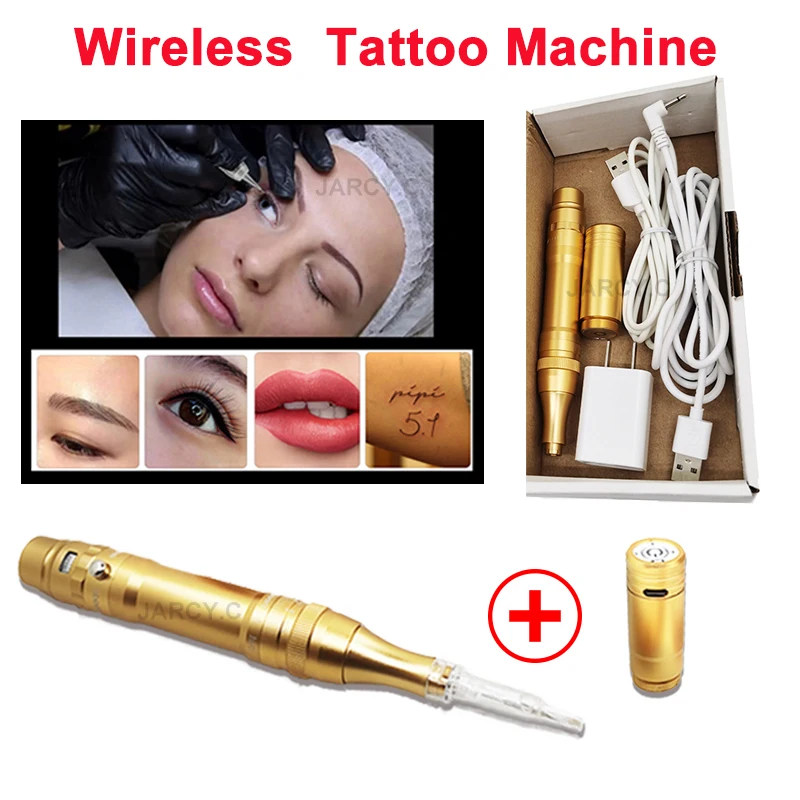 

Wireless Bayonet Tattoo Machine Permanent Makeup Eyebrow Lips Tattoo Pen Kit Professional PMU Machine Microshading with Battery