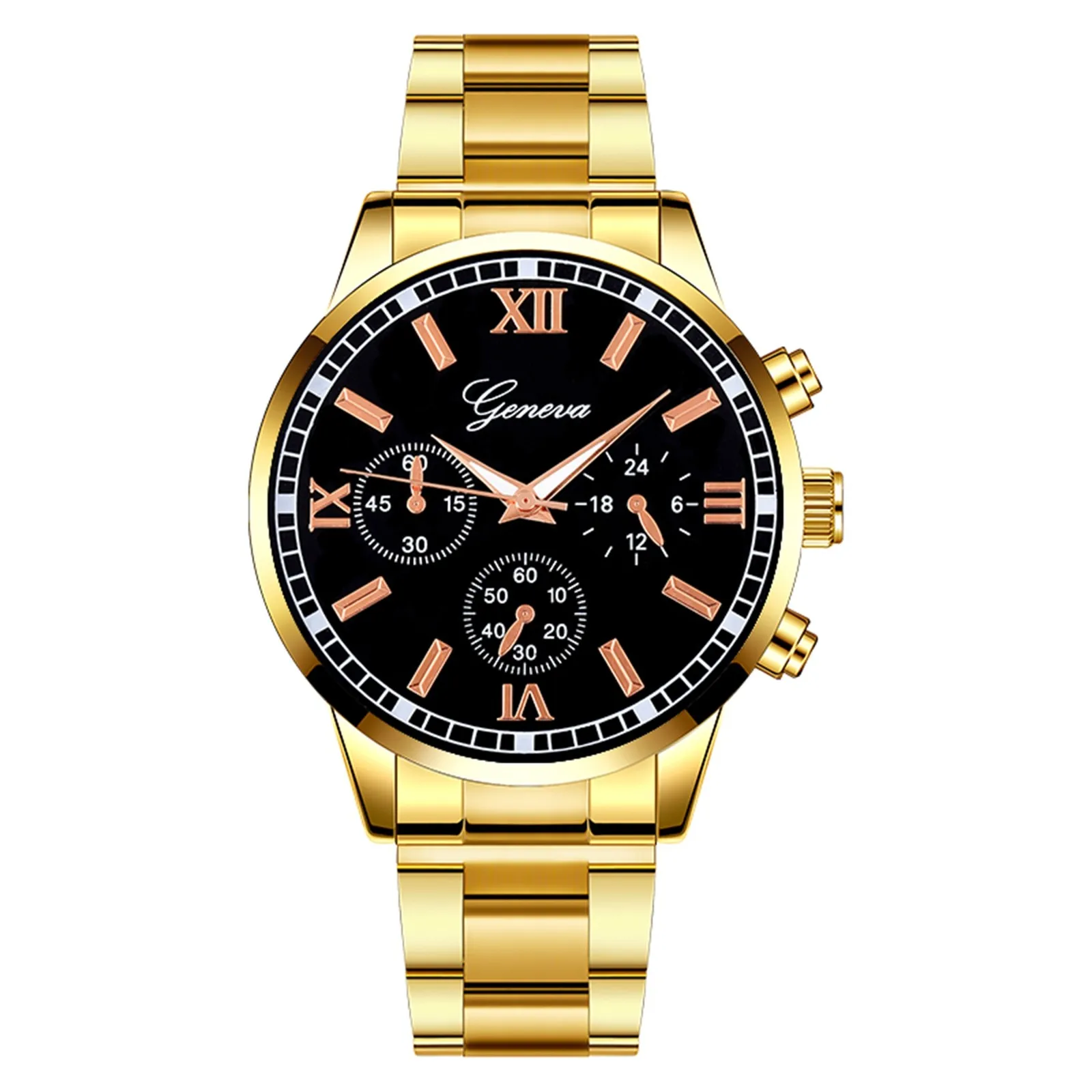 

Men Watch Luxury Business Military Quartz Watch Gold Stainless Steel Band Men's Watch Date Calendar Male Clock Relogio Dire