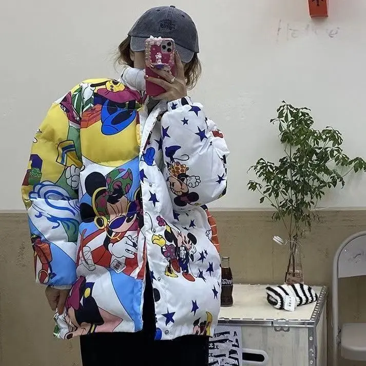 Женское модное зимнее пальто с Микки Диснеем новая корейская версия свободная