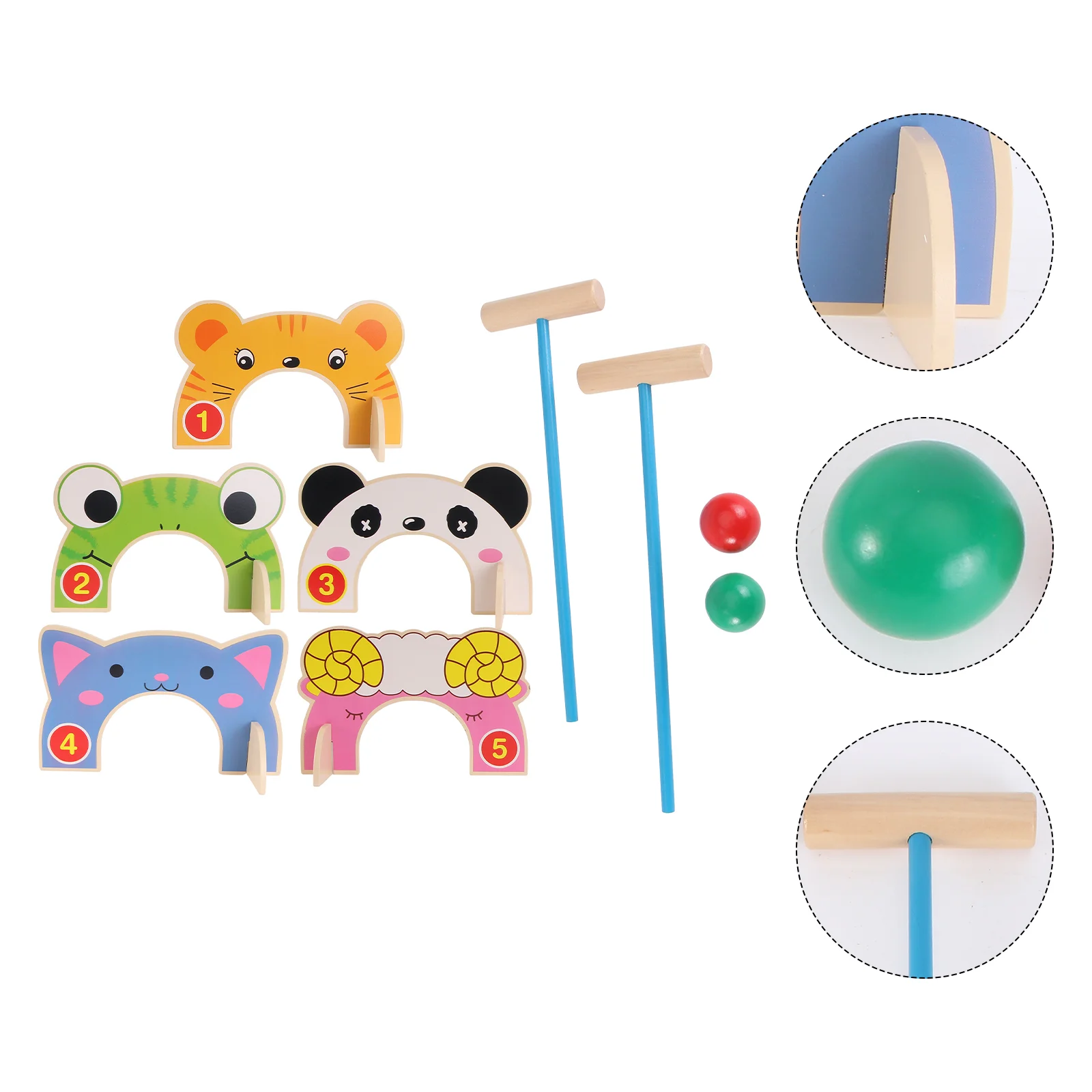 

Train Croquet Mallets Kids Educational Toy Animal Wicket Stuff Aldult Balls Wooden Preschool Games Travel Toddler Outdoor Toys