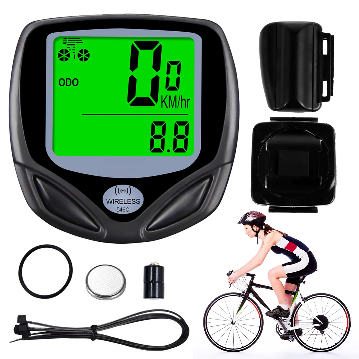

Bike Speedometer IPX4 Waterproof Wireless Bicycle Computer and Cycling Odometer with Automatic Wake-up LCD Backlight Display