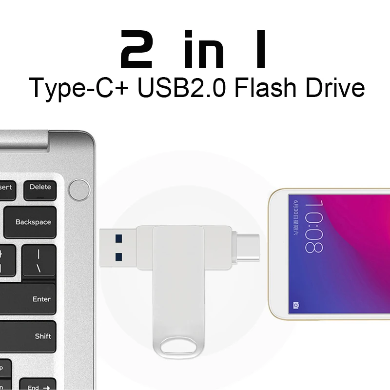 

Высокоскоростной USB флэш-накопитель OTG, 64 ГБ, 32 ГБ, USB-флешка 128 ГБ, флэш-накопитель для Android, ПК, деловой подарок