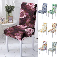 elastic spandex chair cover for dining room floral print chairs covers high back for living room party home decoration