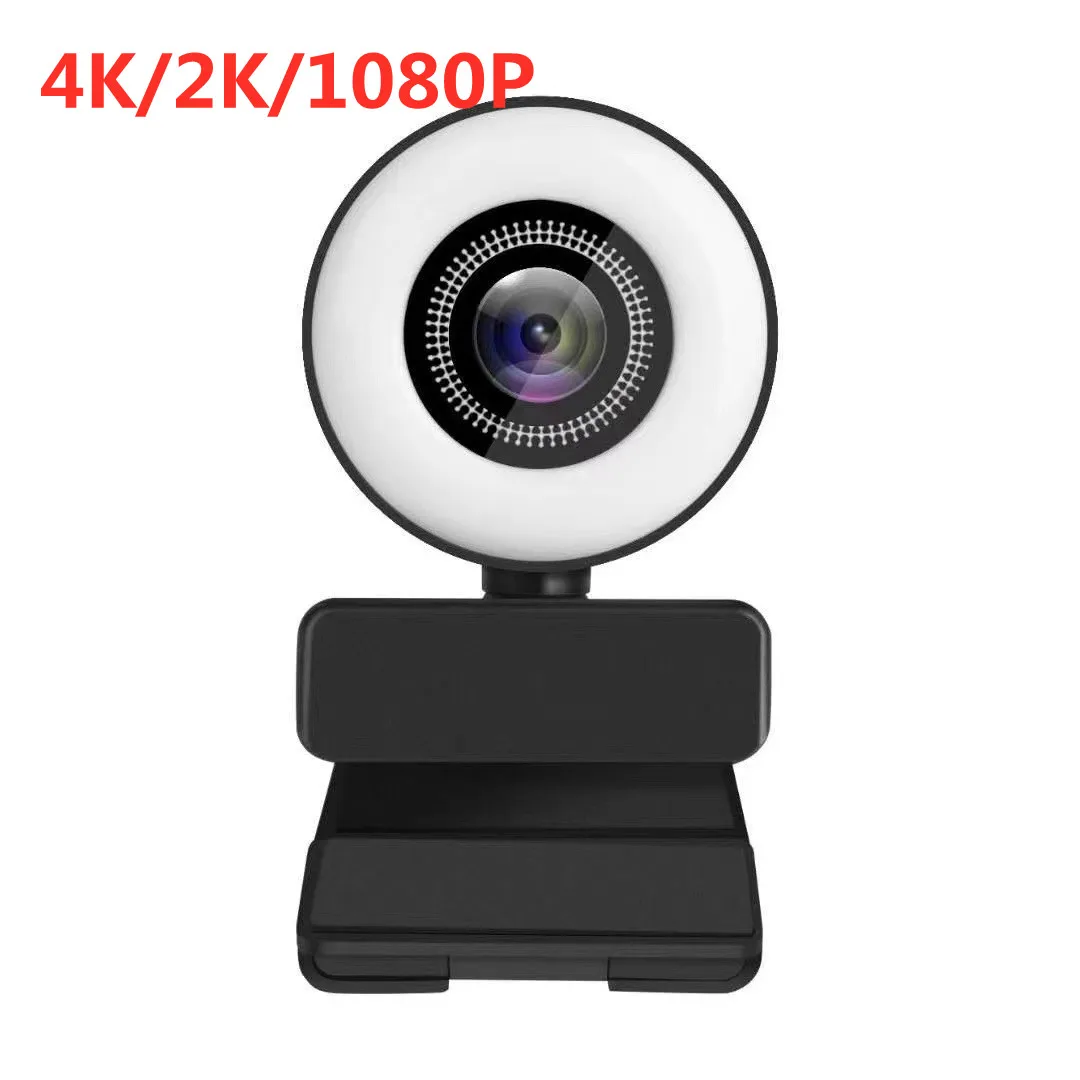 

4K/2K/1080P Auto-Focus LED Web Camera HD Webcam With Microphone 3 Level Light Web Kameras For Computer PC Video Recording Webcam
