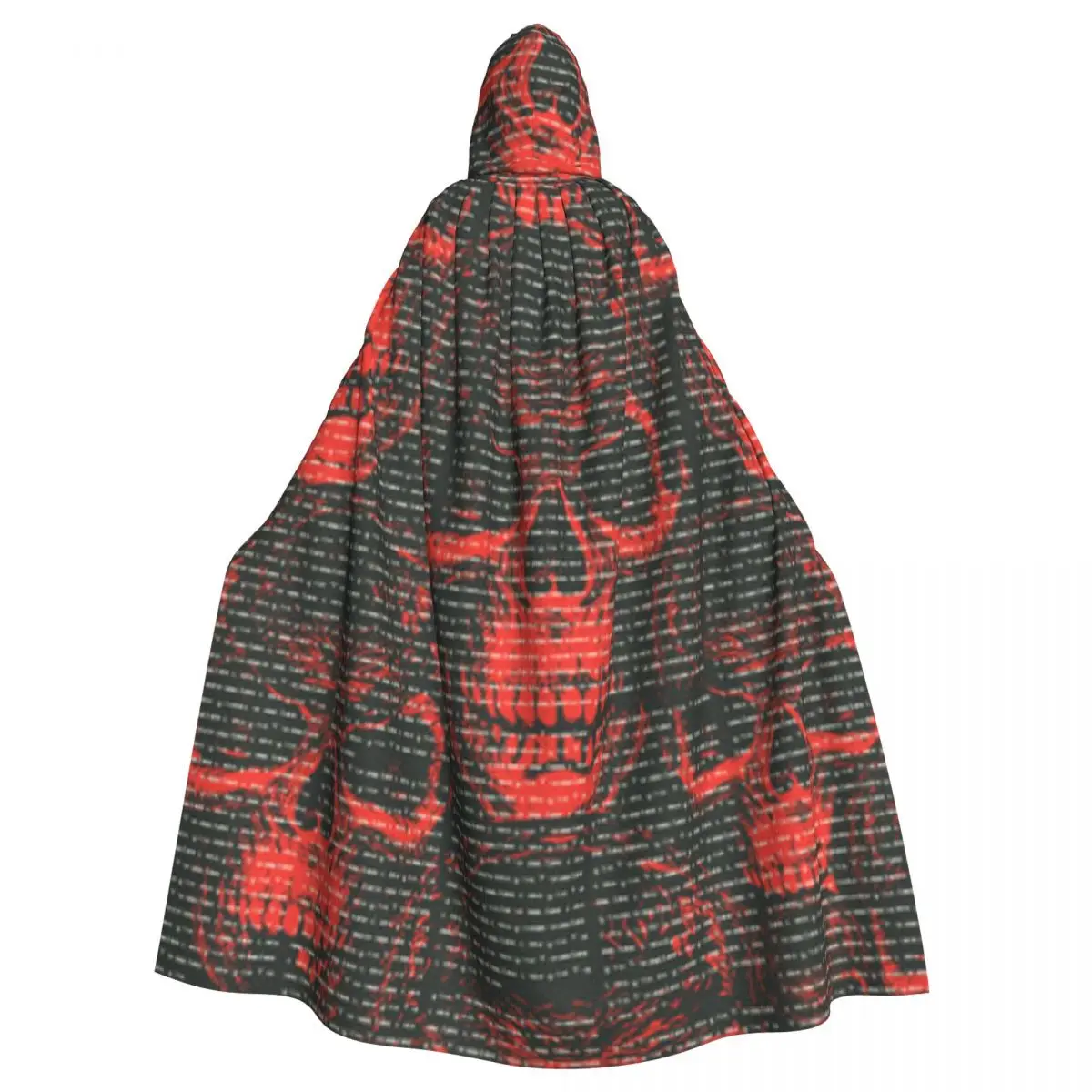

Unisex Adult Old Newspaper Columns Skull Cloak with Hood Long Witch Costume Cosplay