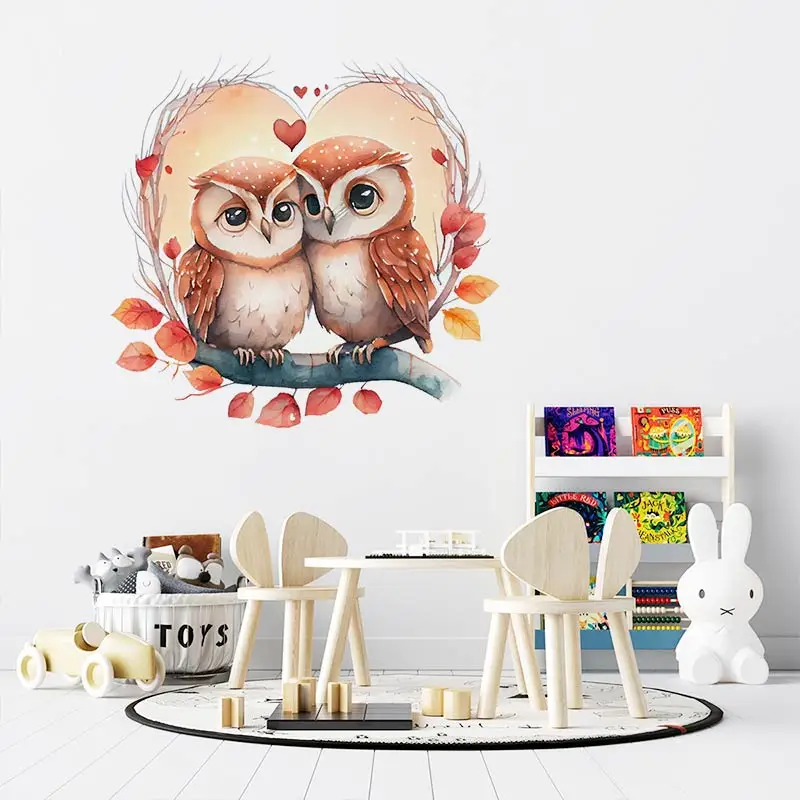 Настенная Наклейка пара Совы Ванная Комната Унитаз съемный домашний декор для спальни кухни гостиной стикер
