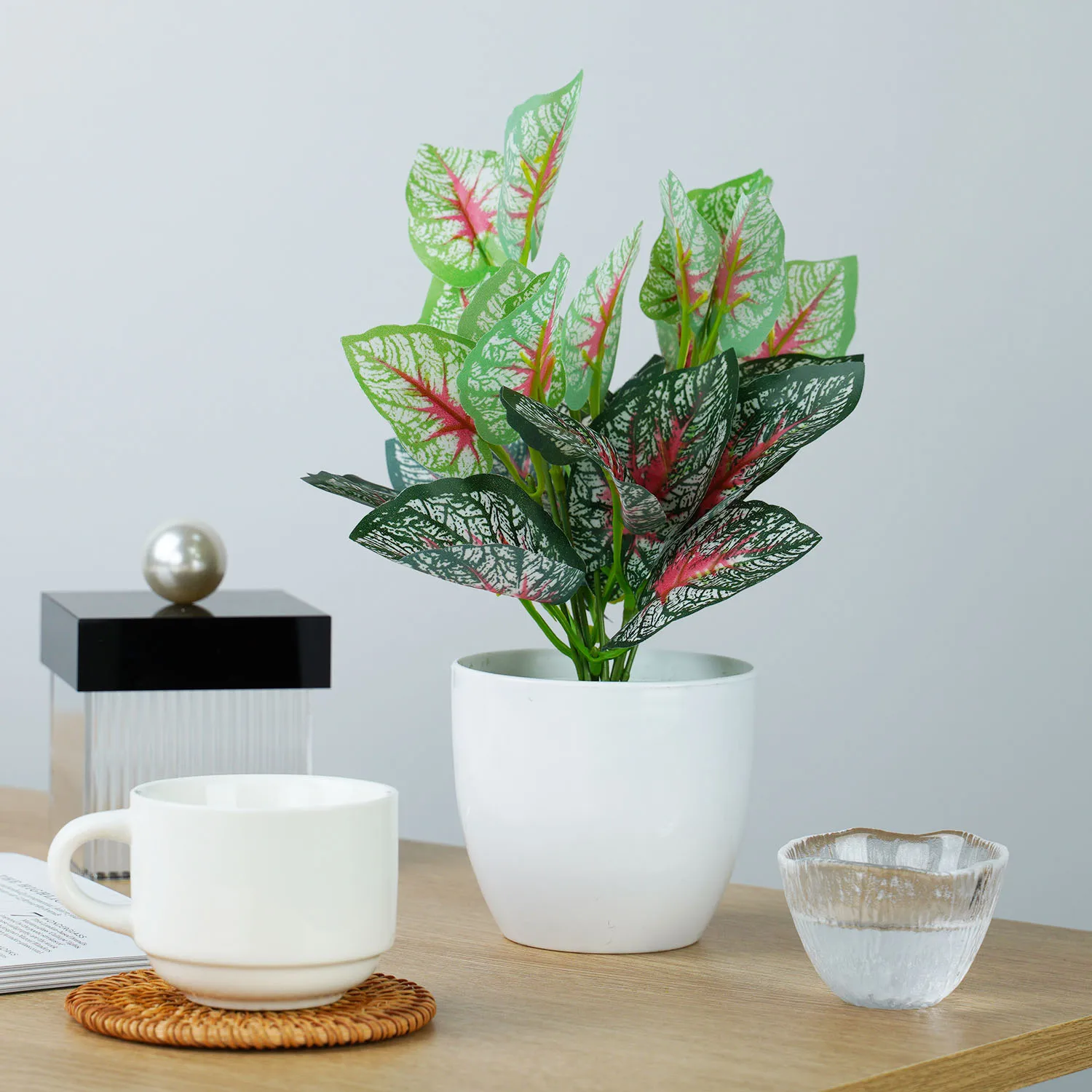 Искусственные зеленые растения бонсай маленькое дерево имитация горшков для