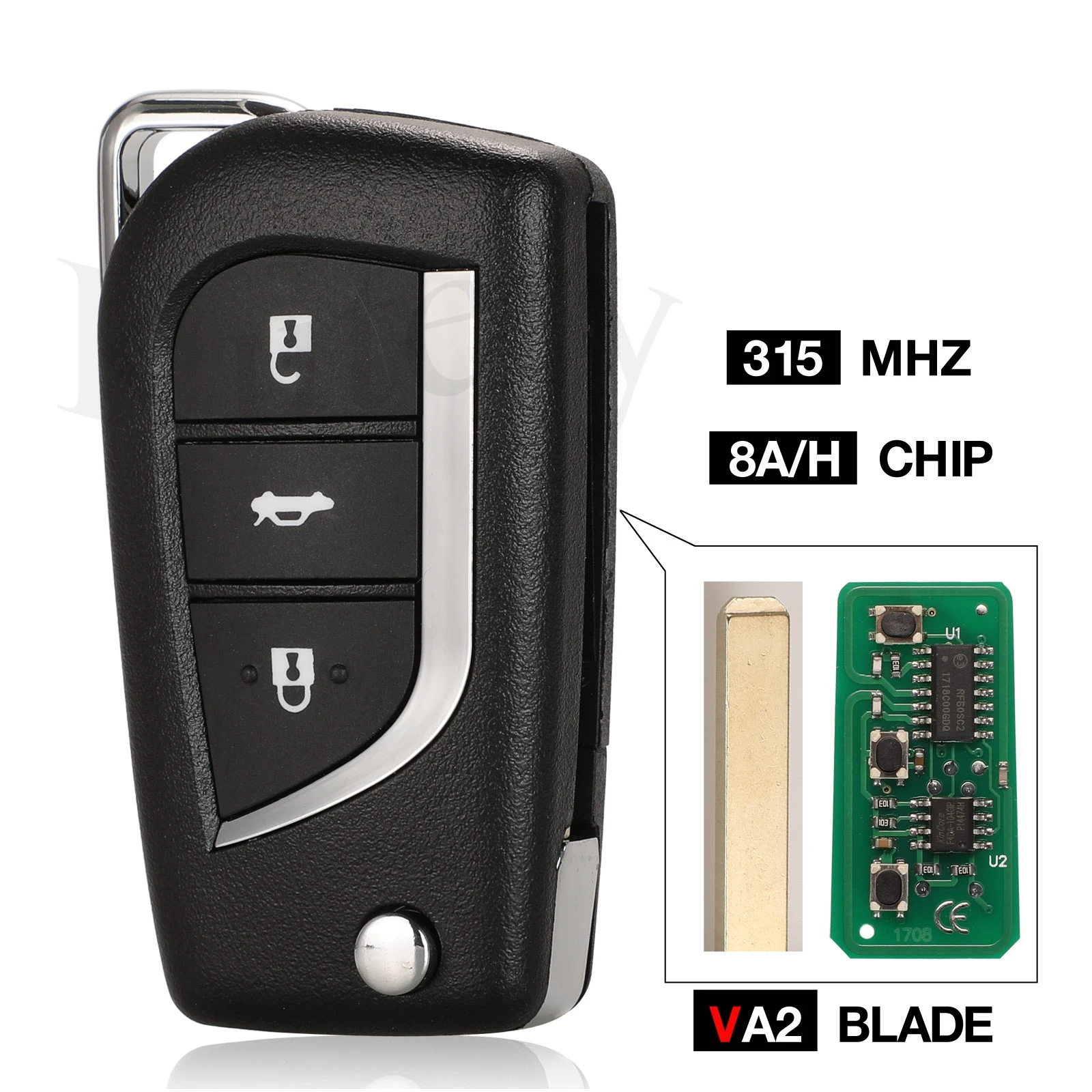 

Kutery 315mhz H Chip Flip Remote Car Key Fob 2012 2013 2014 2015 2016 2017 для Toyota Corolla Levin Toyota Auris/