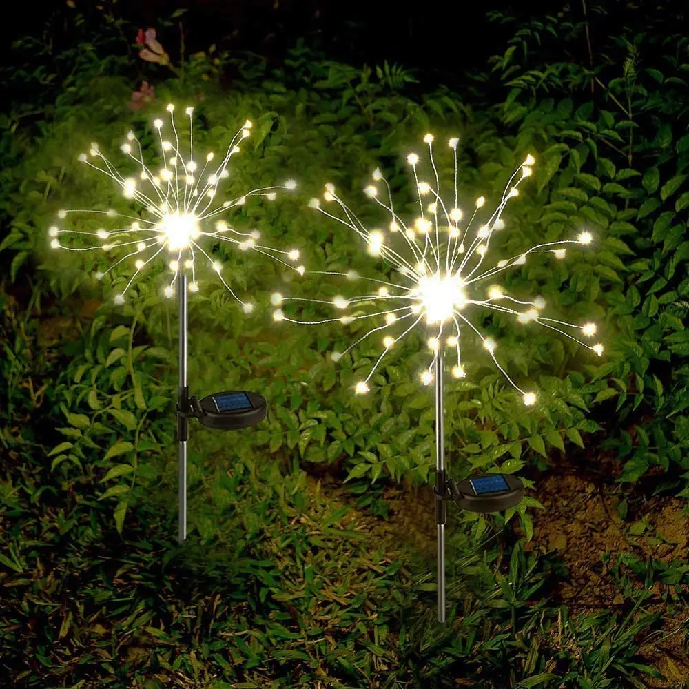 

new Outdoor LED Solar Fireworks Lights 90/150 LEDs Waterproof String Fairy For Home Garden Street Christmas Decoration