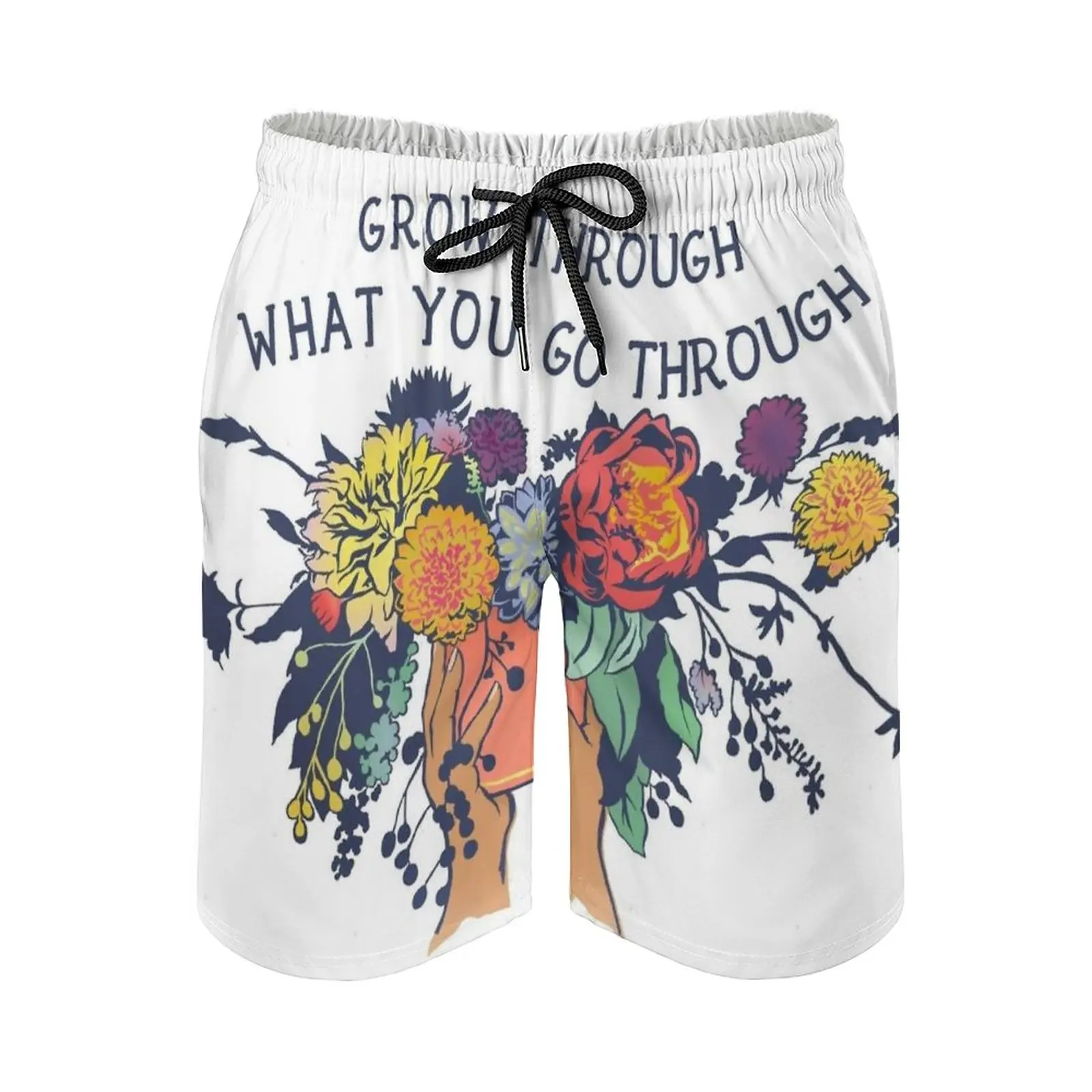 

Grow Through What You Go Through Men'S Beach Shorts Board Shorts Bermuda Surfing Swim Shorts Fabfeminist Fabfeministart