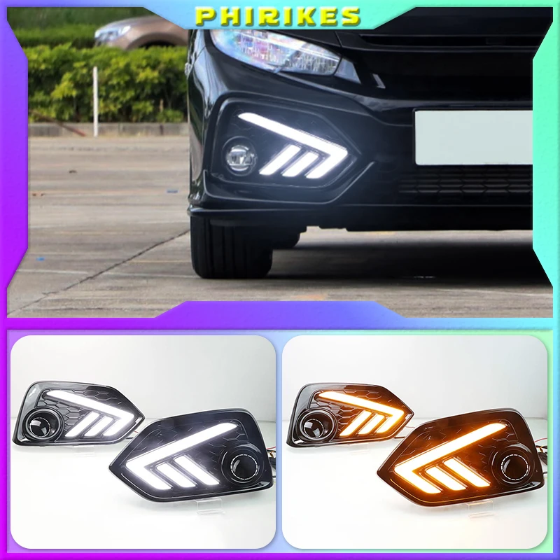 

1set For Honda Civic 10th hatchback 2016 2017 2018 Light Fender Turn signal Lamp Driving Daytime Running Light