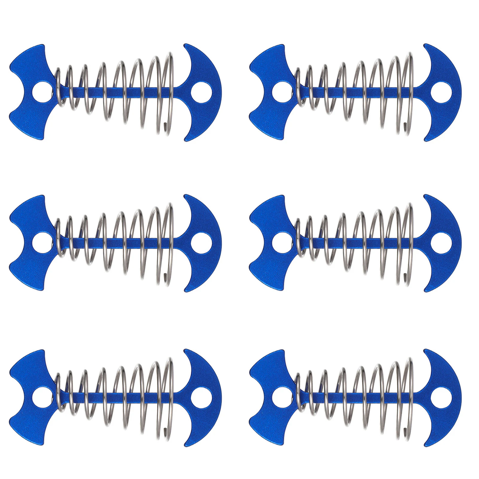 

6pcs Adjustable Fishbone Deck Anchor Pegs 3in Fishbone Deck Anchor Pegs With Spring Buckle Camping Tent Nail With Spring Buckle