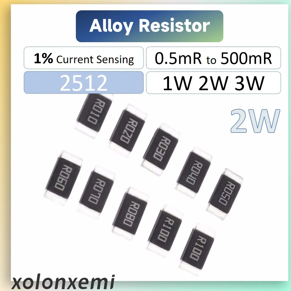 10 шт. 2512 SMD чувствительный резистор из сплава 1% 2 Вт 6432 1mR 2mR 7mR 10mR 15mR 20mR 25mR 50mR 100mR 500mR металлическая фольга
