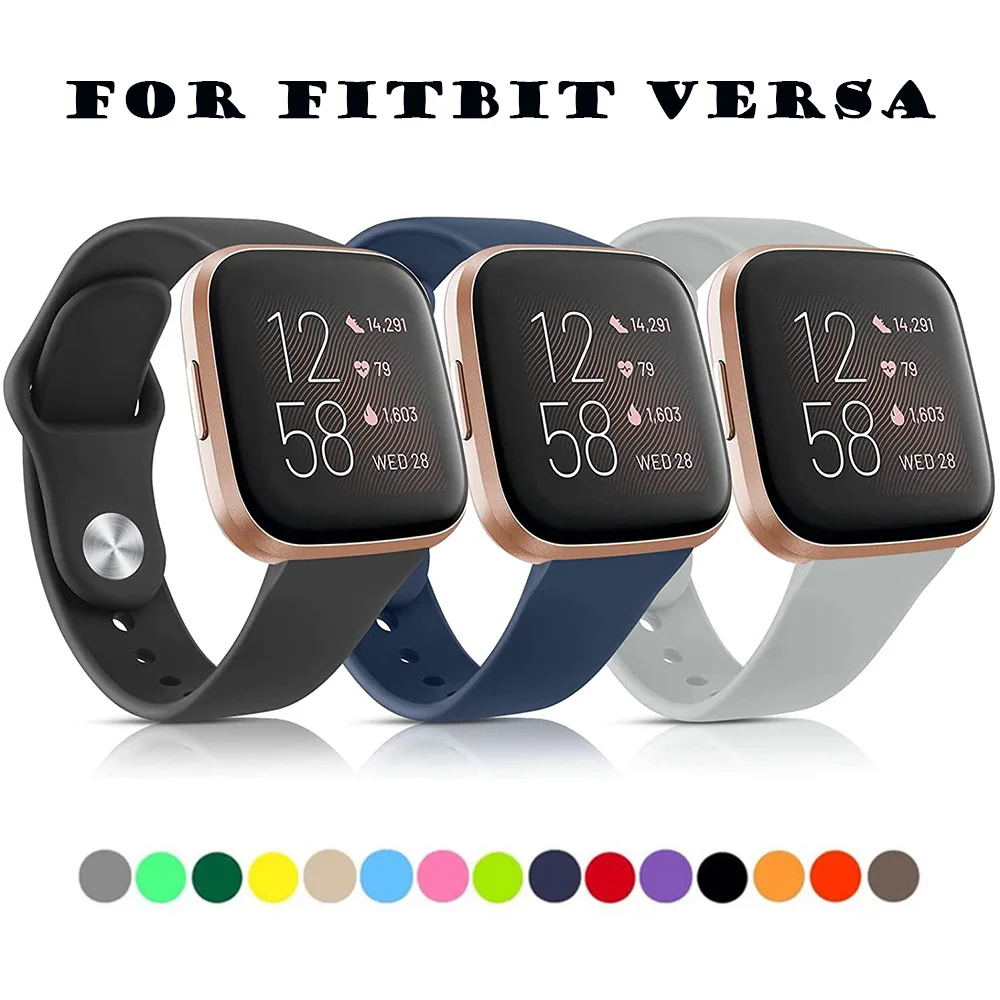 Watch Straps for Fitbit Versa 2 /Fitbit Versa /Versa Lite /Versa SE, Silicone Sport Replacement Watch Bands for Versa Men /Women