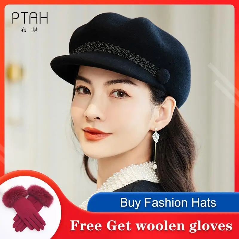 

Женская винтажная шляпка [PTAH] в британском стиле, Женская Вуалетка, яркие шляпки из 100% австралийской шерсти