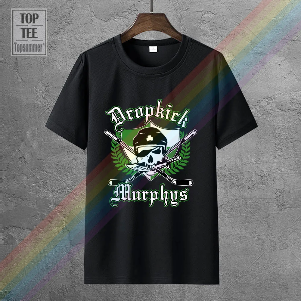 

Dropkick T Shirt For Men Harajuku Murphys Music Band Hockey Skull Black Tshirt S 5Xl