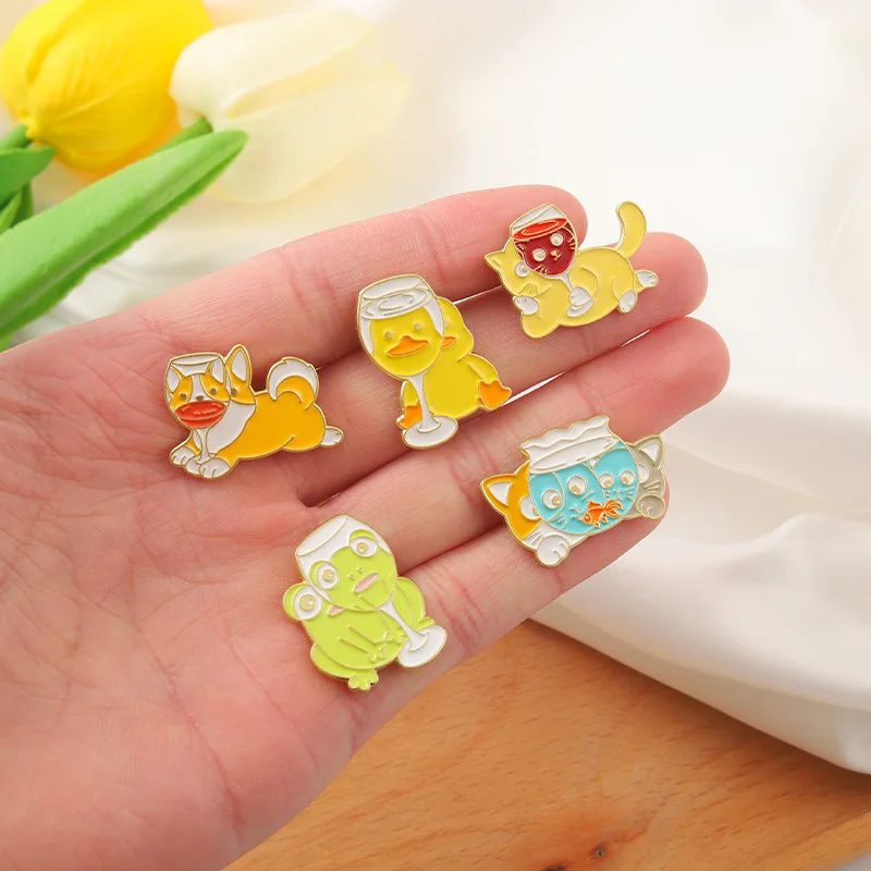 Креативная трендовая брошь на лацкан с изображением милой кошки животного