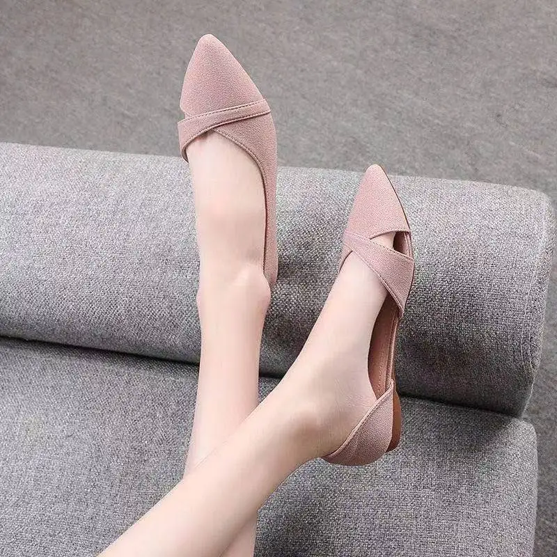 

Women's shoes 2021 new spring Joker online celebrity one pedal bean shoes ladles shallow flat pointed shoes women