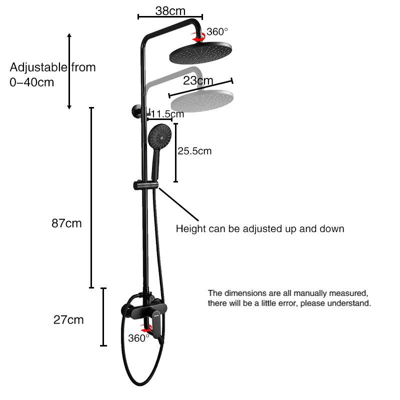 

Смеситель для душа ULA черный