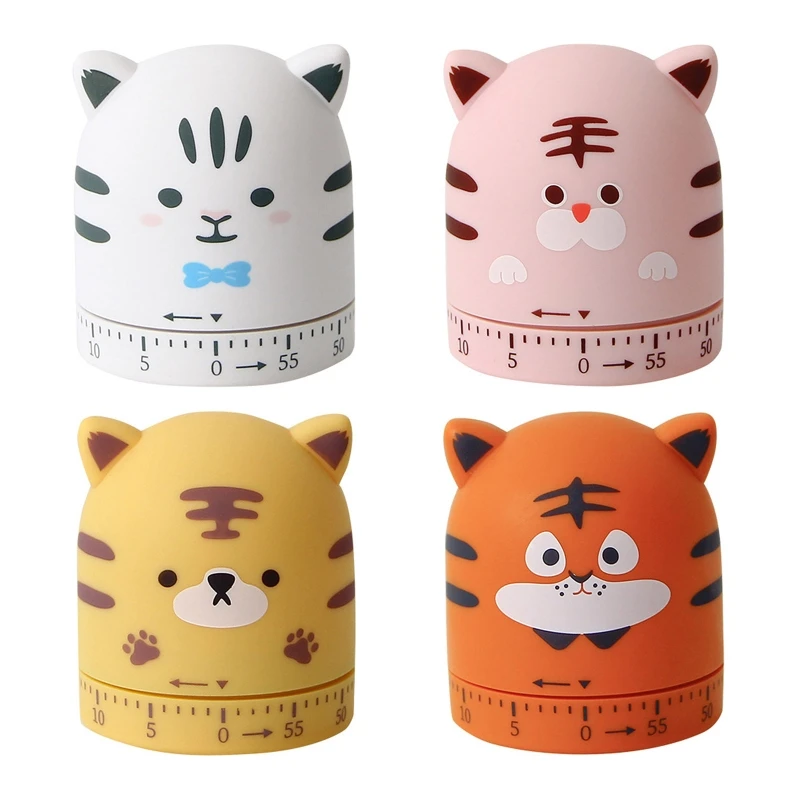 

Таймеры для приготовления пищи в форме тигра, пластиковый материал, 4 цвета, кухонные таймеры для кухни, Прямая поставка