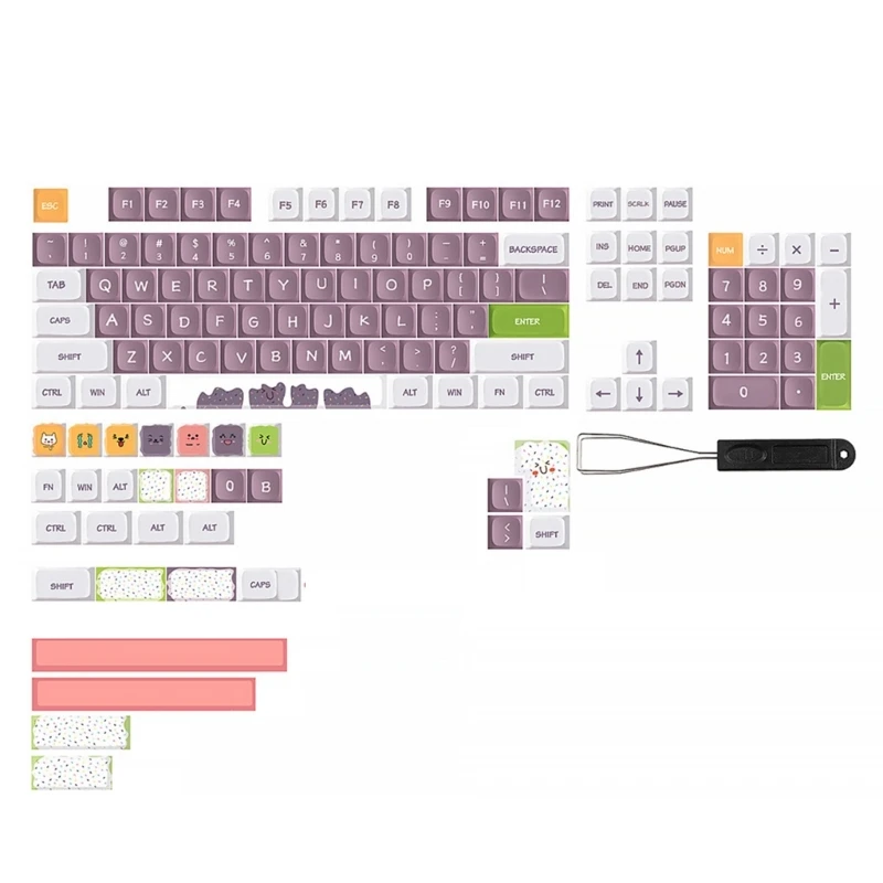 

Колпачки для клавиш PBT, 134 клавиш, XDA, набор мультяшных колпачков для механической клавиатуры, темы милых выражений, толстые клавиши PBT